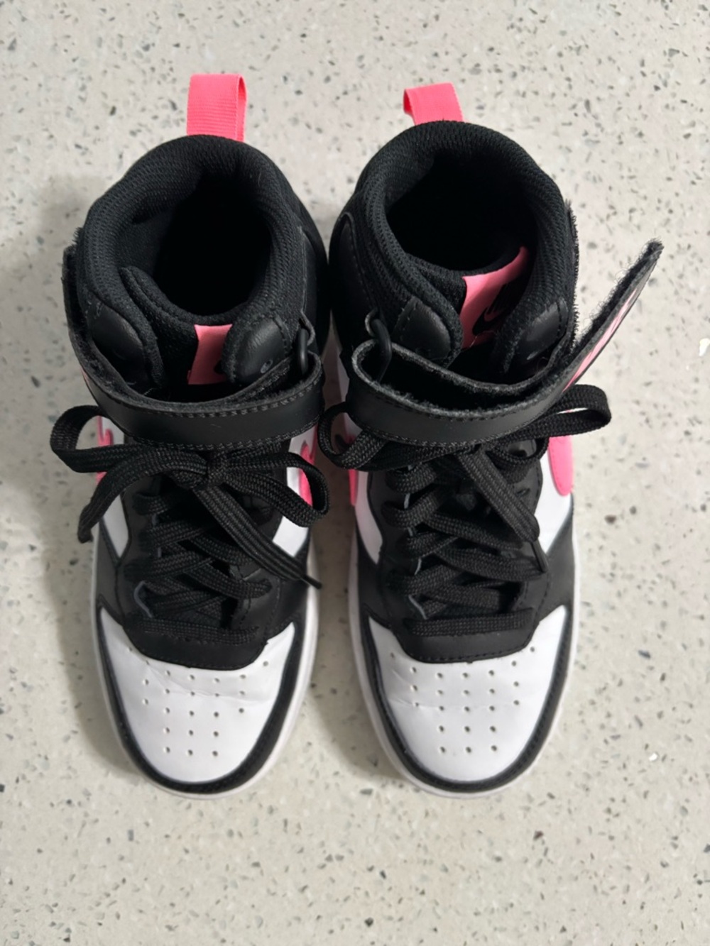 Nike Black, White & Hot Pink High-Top Sneakers - Picture 2 of 7